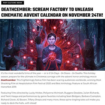 Deathcember: Scream Factory to Unleash Cinematic Advent Calendar on November 24th 